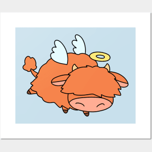 Angel Highland Cow Posters and Art